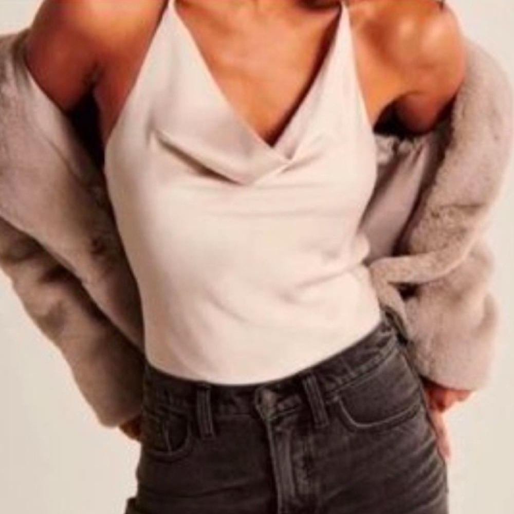 A&F Satin Cowl Neck Bodysuit